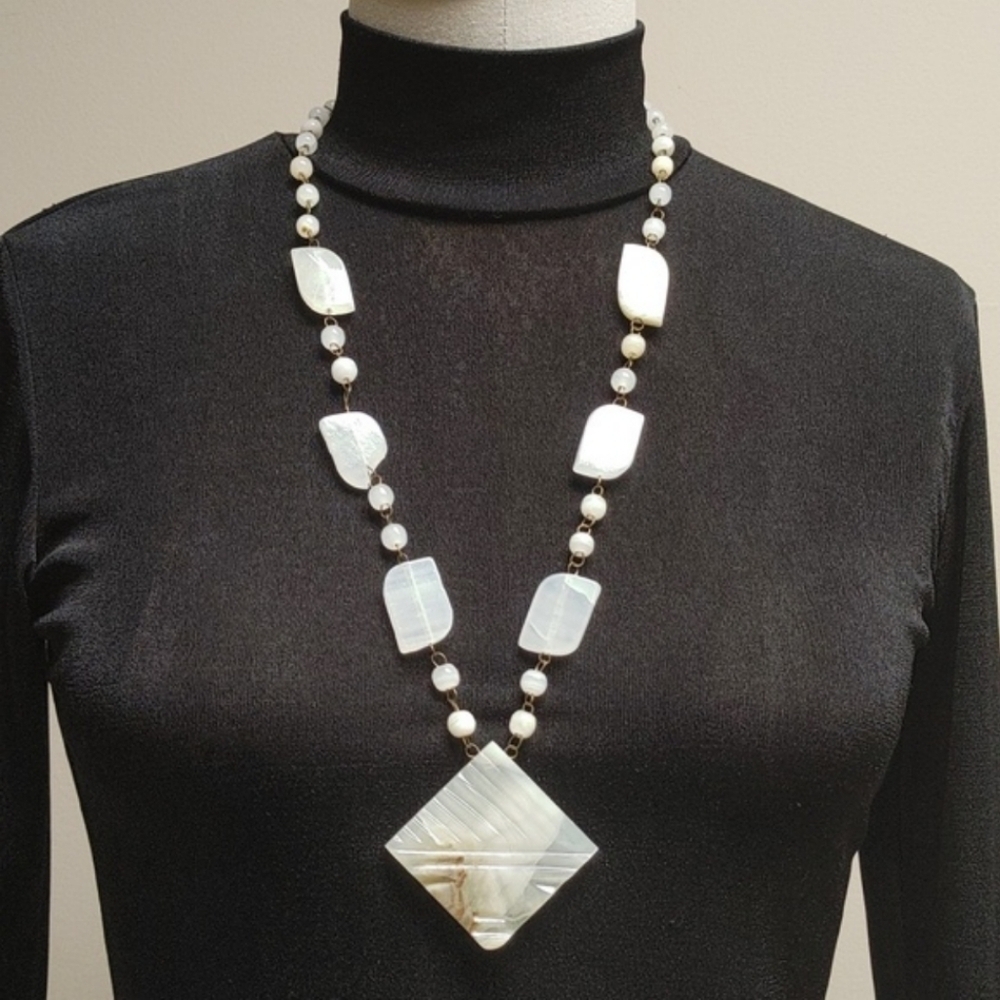 Mexican Onyx Travertine Vintage Necklace